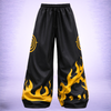Anime Streetwear Jogger Pants – Flame Sigil Blackout Edition