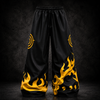 Anime Streetwear Jogger Pants – Flame Sigil Blackout Edition