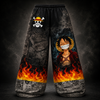 Anime Streetwear Jogger Pants – Monkey D. Luffy Flame Graphic Sweatpants
